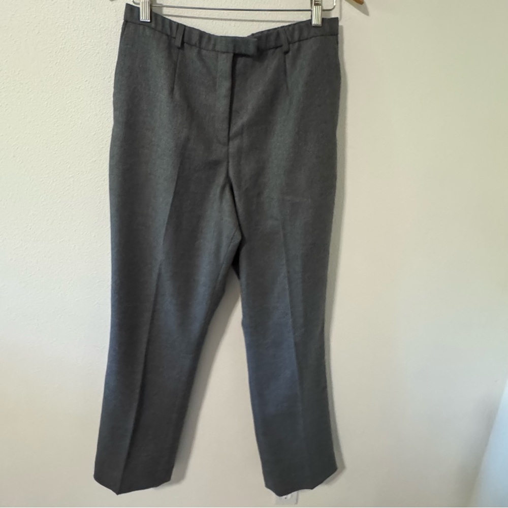 Pendleton Virgin Wool Trouser Pants Gray Made in USA Career Minimalist-10